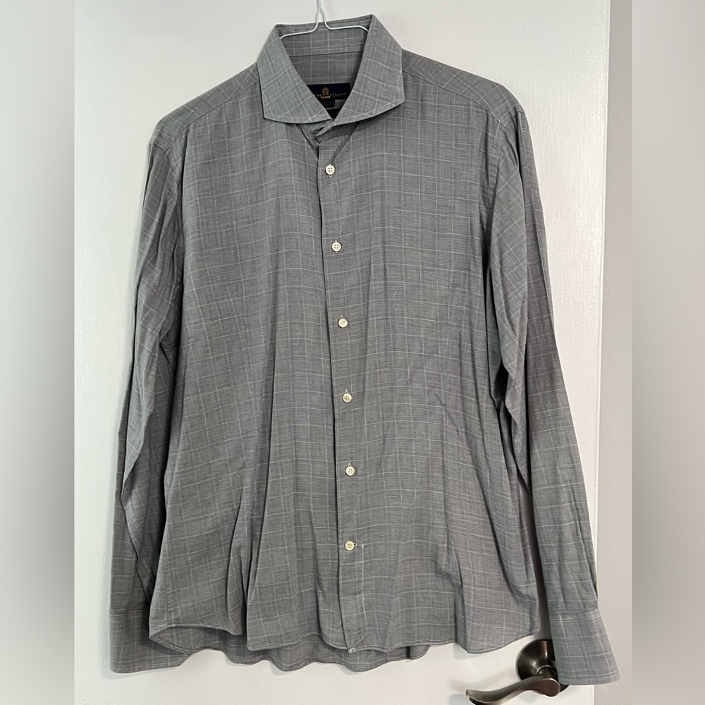 EREDI PISANO***ITALIAN Luxury Shirt**Gray Houndstooth**Size 17 1/2 $369